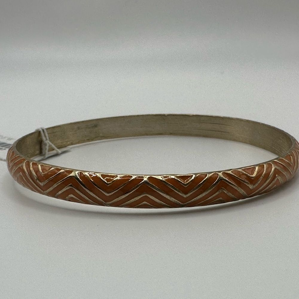 J. Crew Orange and Gold Bangle Bracelet